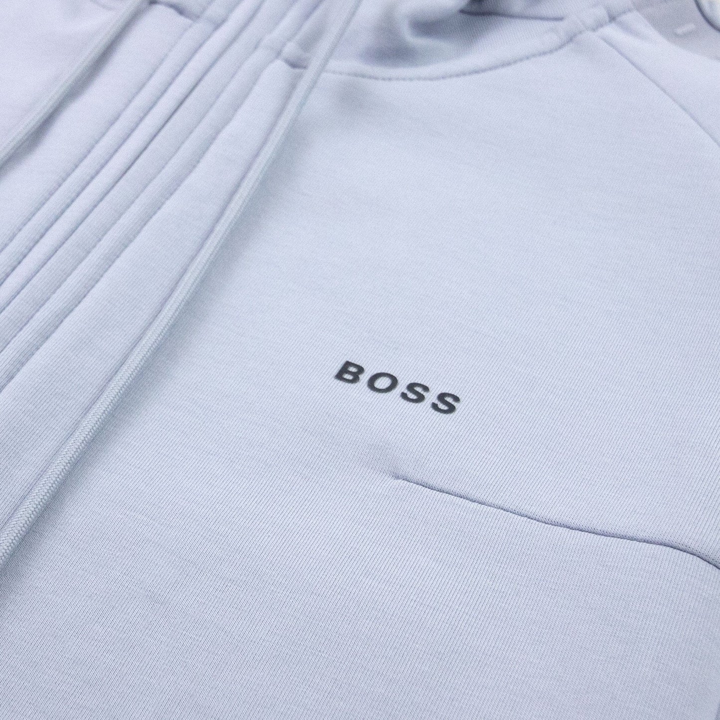 Hugo Boss Saggy 1 Logo Zip Up Sweatshirt Light Blue 481