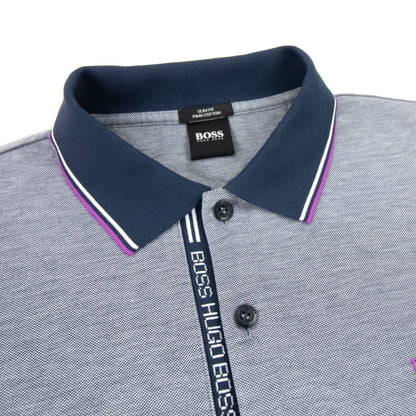 Hugo Boss Paule 4 Short Sleeve Polo Shirt Grey/navy