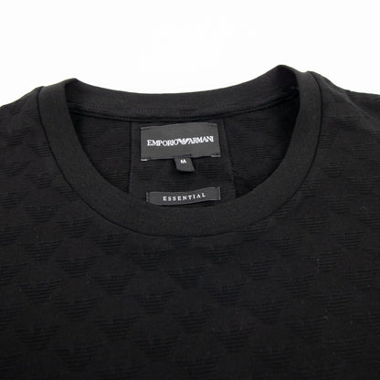 Emporio Armani All Over Jacquard Eagle Logo T Shirt Black 999