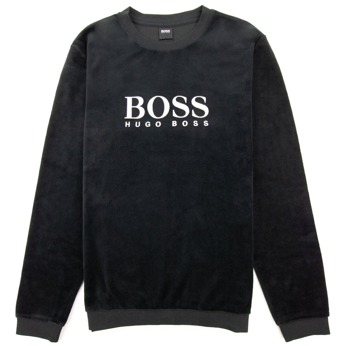 Hugo Boss Embroidered Logo Velour Loungewear Sweatshirt Black 001