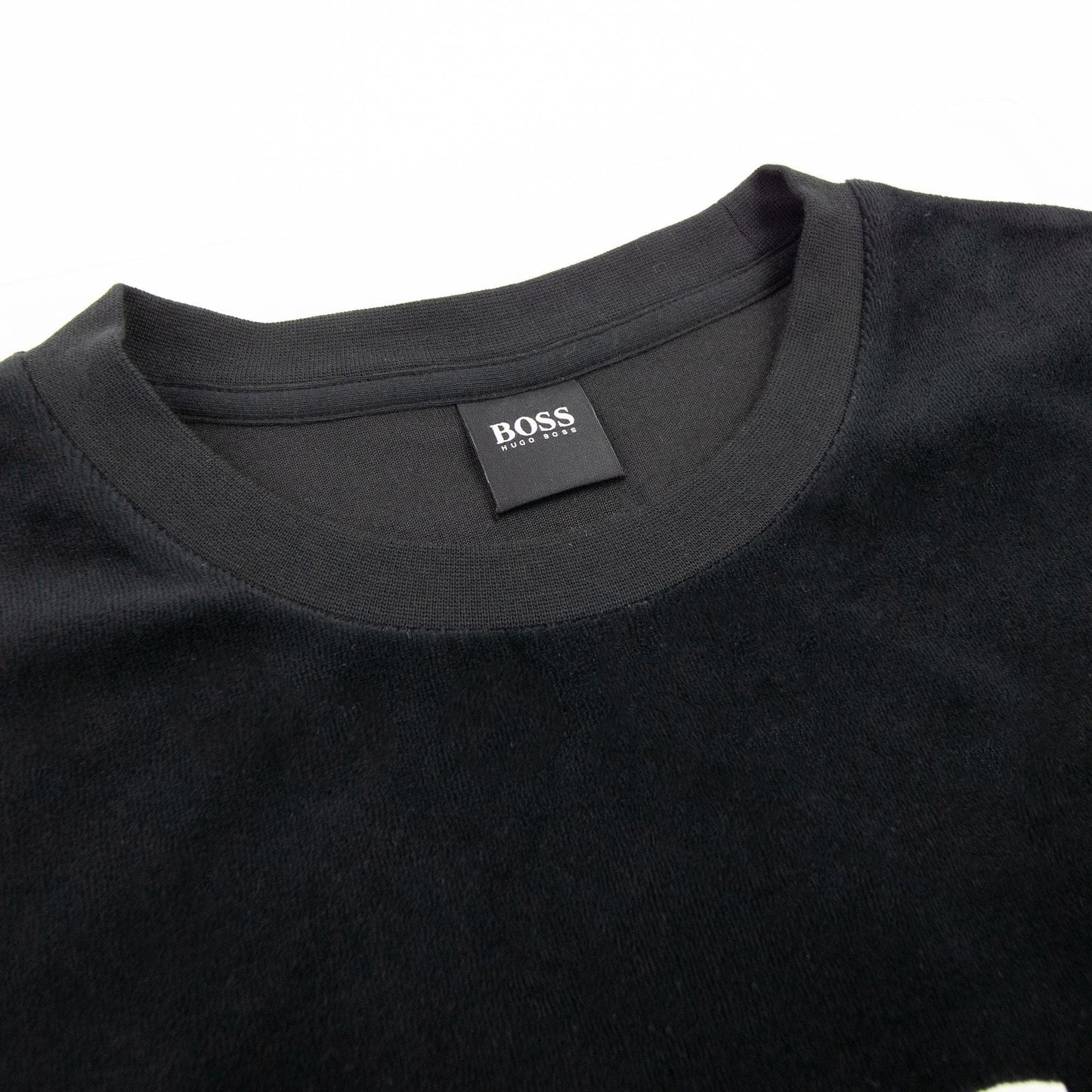 Hugo Boss Embroidered Logo Velour Loungewear Sweatshirt Black 001