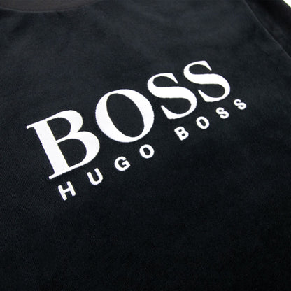 Hugo Boss Embroidered Logo Velour Loungewear Sweatshirt Black 001