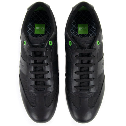 Hugo Boss Lighter Low Leather Mesh Trainers Black