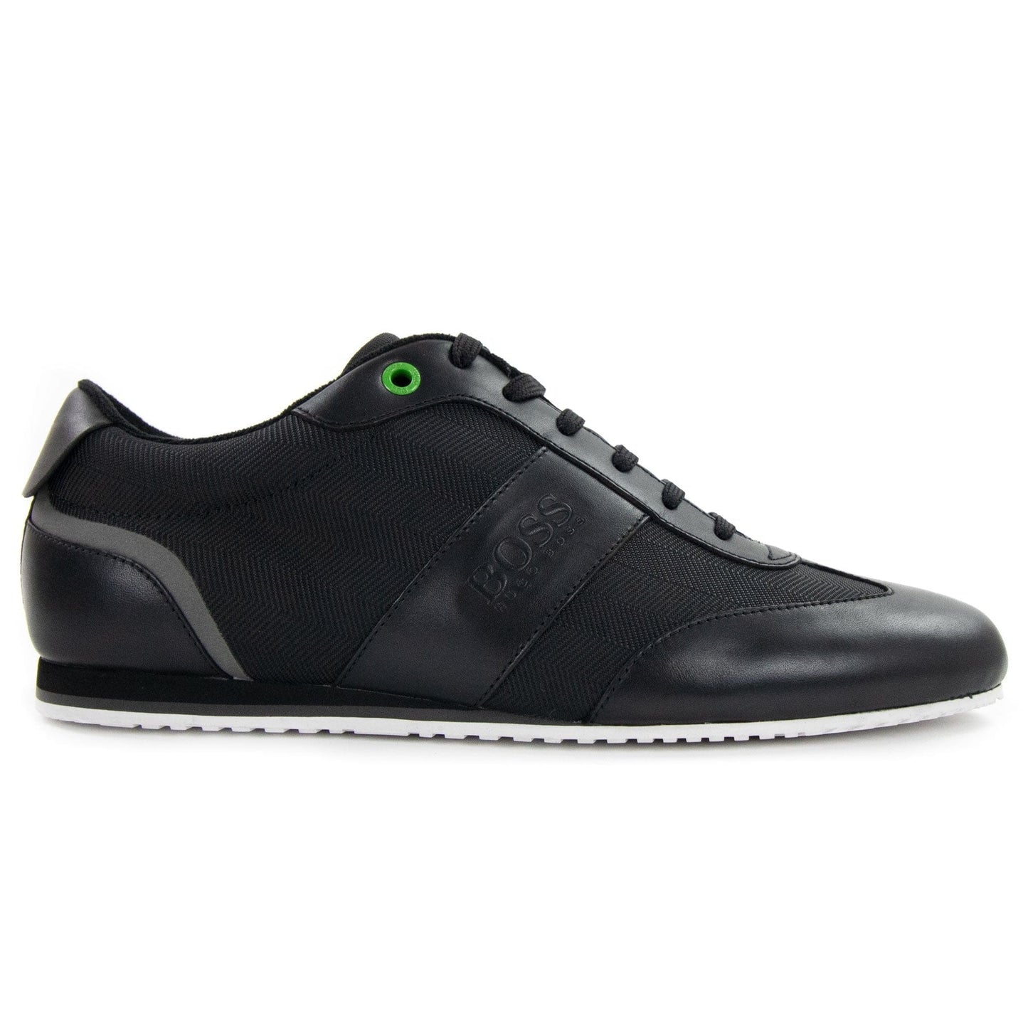 Hugo Boss Lighter Low Leather Mesh Trainers Black