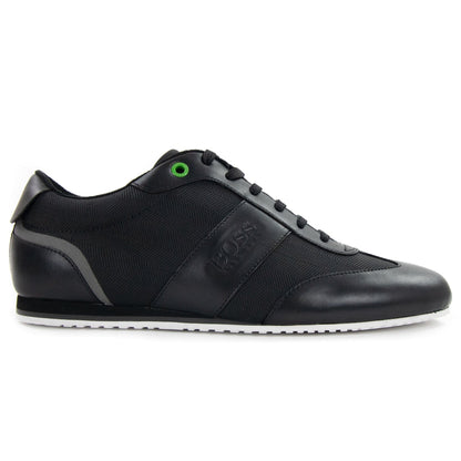 Hugo Boss Lighter Low Leather Mesh Trainers Black