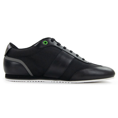 Hugo Boss Lighter Low Leather Mesh Trainers Black