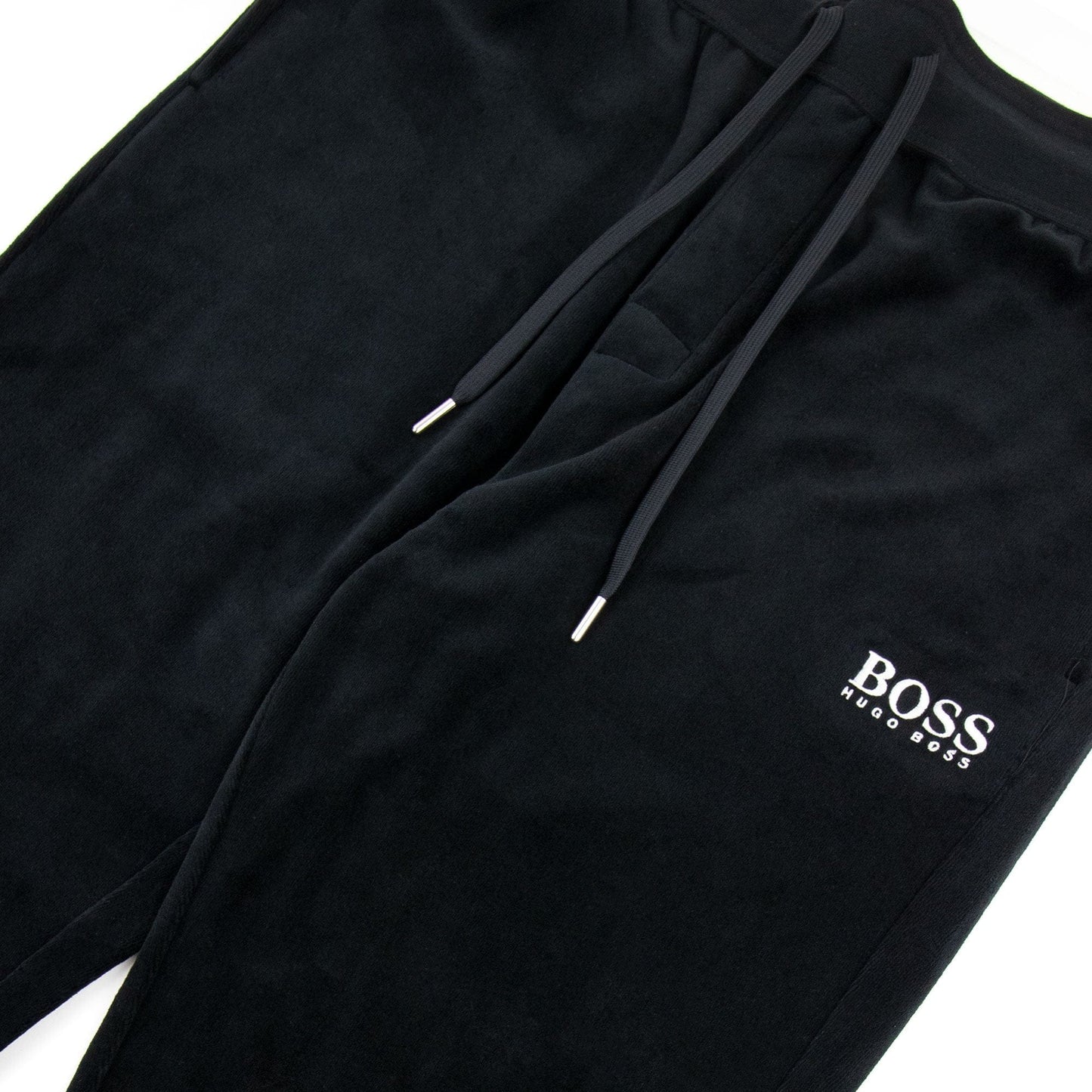 Hugo Boss Embroidered Logo Velour Pants Black 001