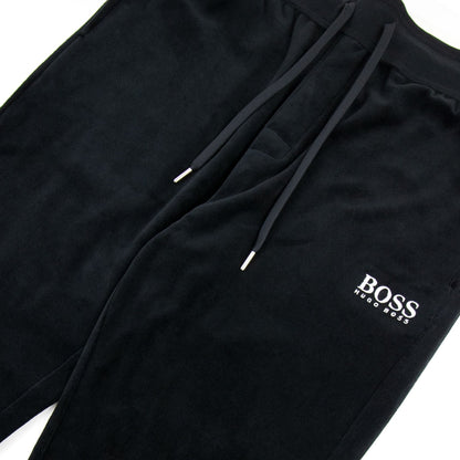 Hugo Boss Embroidered Logo Velour Pants Black 001
