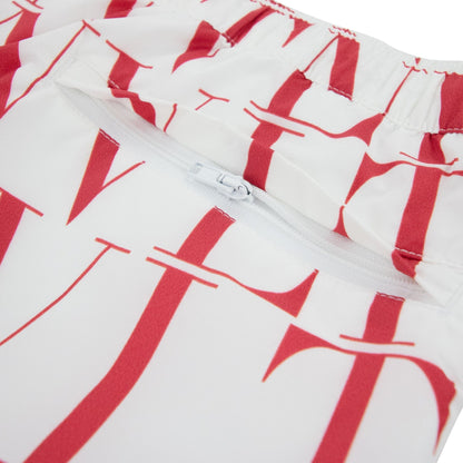 Valentino Vltn Multi Swim Shorts White/red