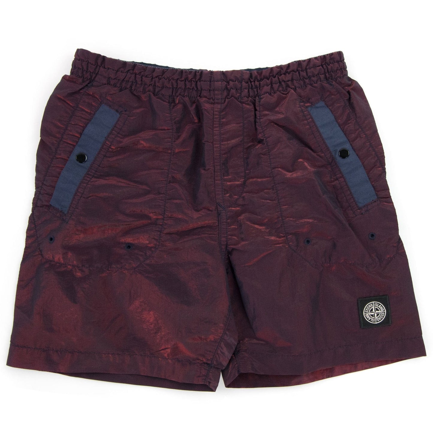 Stone Island Junior B0337 Nylon Metal Coloured Weft Swim Shorts Red V1028