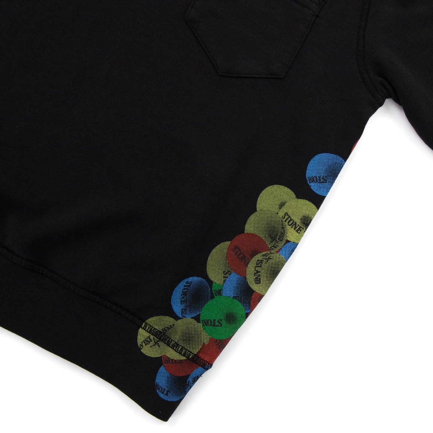 Stone Island Junior 62040 Bubble Gum Print Sweatshirt Black V0029