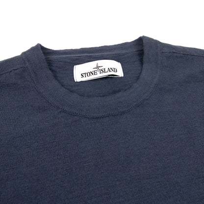 Stone Island 502b0 Fine Knit Sweater Navy Blue V0020