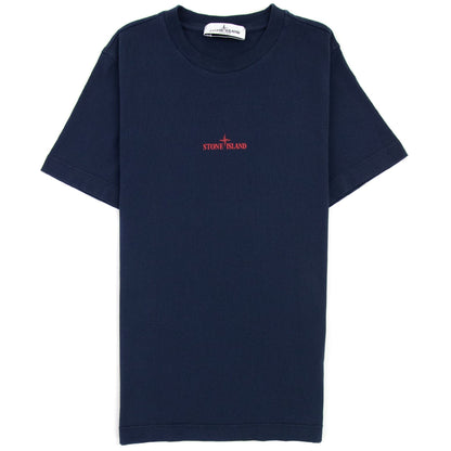 Stone Island Junior Graphic Print T Shirt Navy Blue V0028