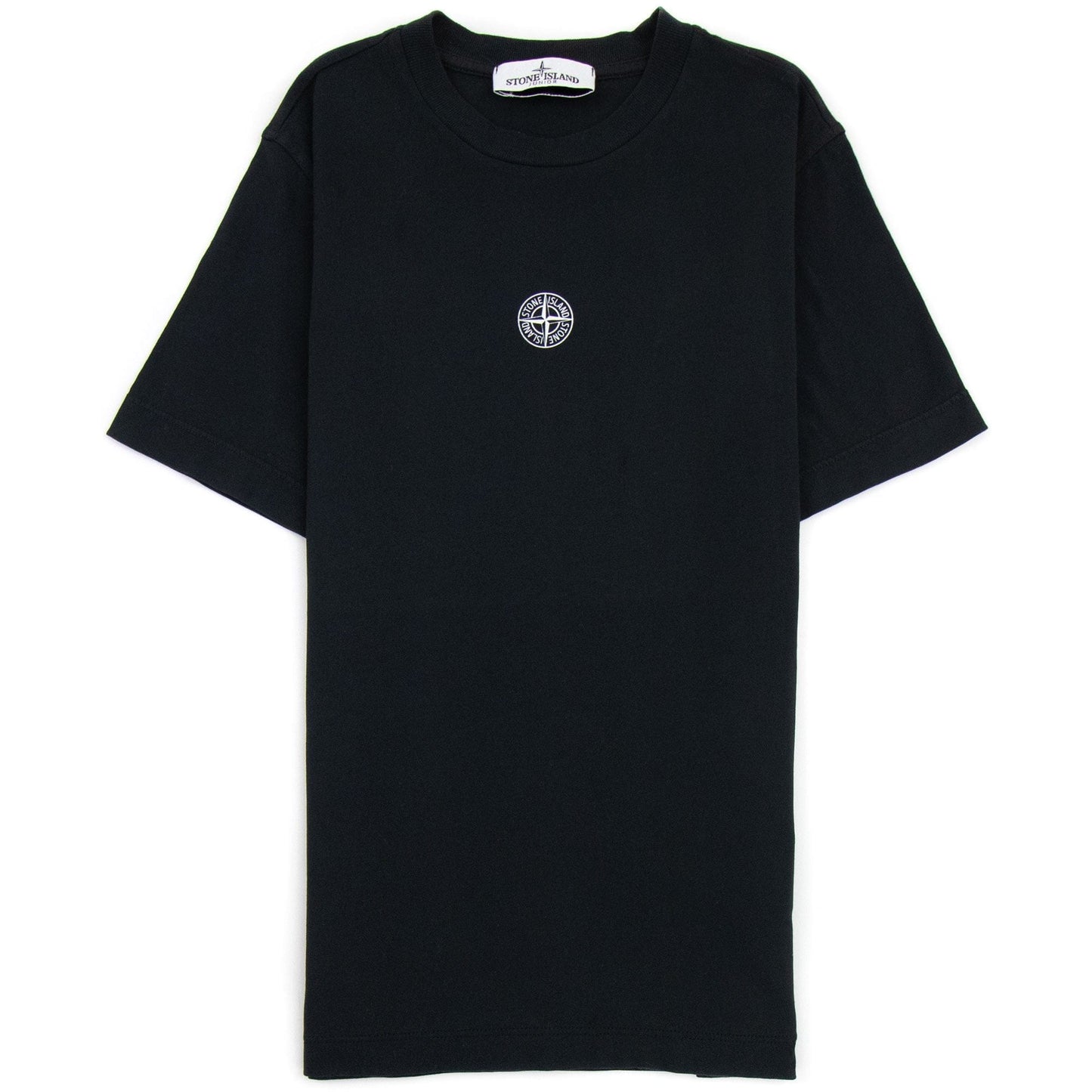 Stone Island Junior Logo Print T Shirt Black V0029