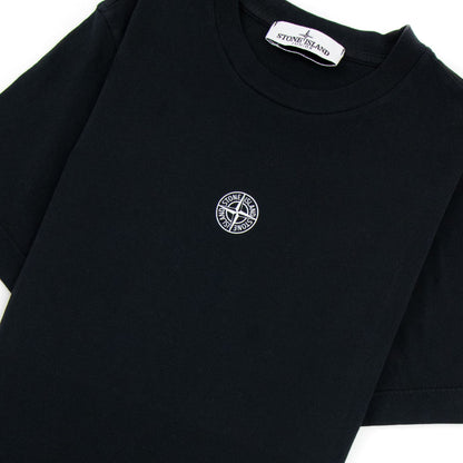 Stone Island Junior Logo Print T Shirt Black V0029