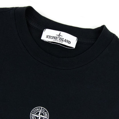 Stone Island Junior Logo Print T Shirt Black V0029