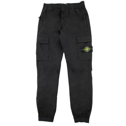 Stone Island 31303 Stretch Cotton Tela Paracadute Garment Dye Black V0029