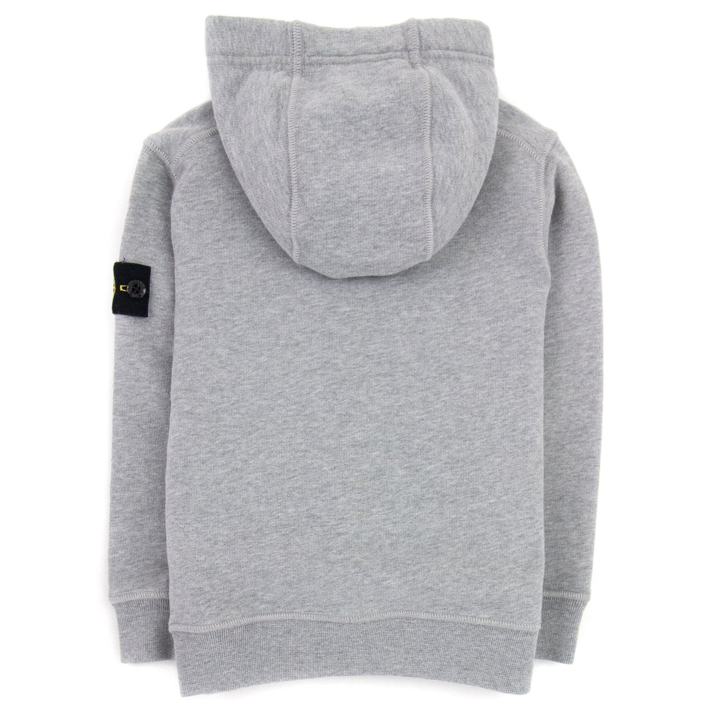 Stone Island Junior Arm Badge Hooded Sweatshirt Grey V0064