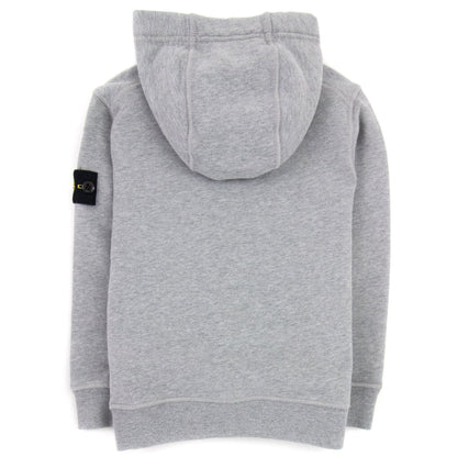 Stone Island Junior Arm Badge Hooded Sweatshirt Grey V0064