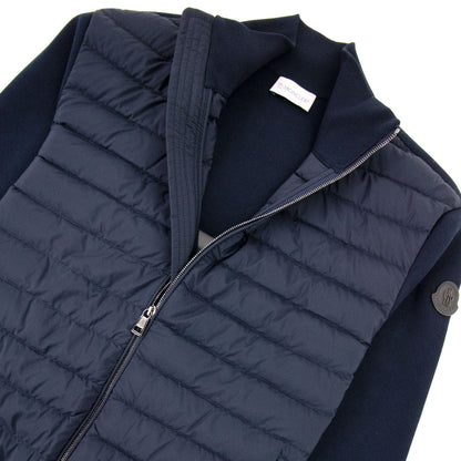 Moncler Padded Cotton Cardigan Navy
