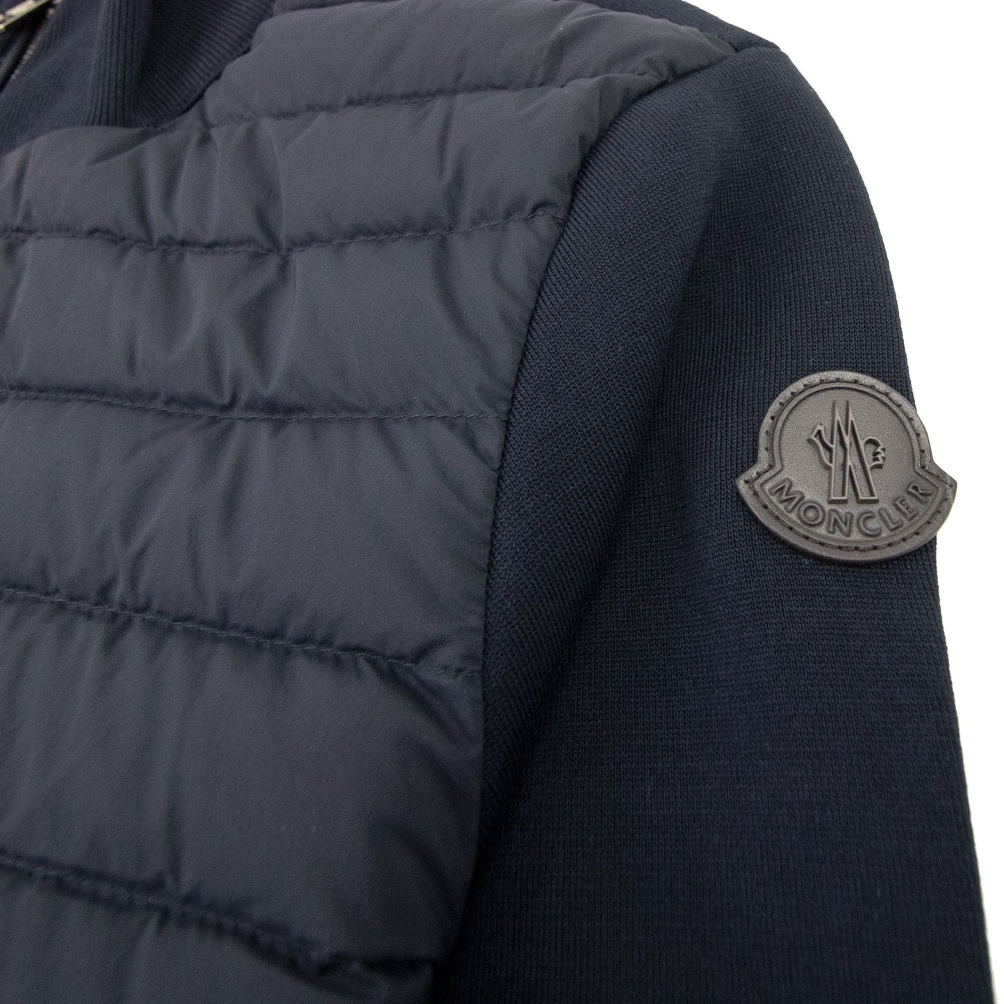 Moncler Padded Cotton Cardigan Navy