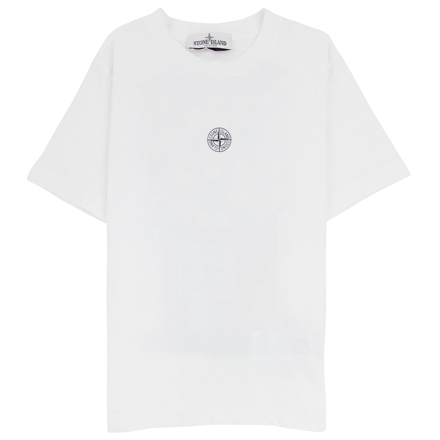 Stone Island Junior Logo Print T Shirt White V0001