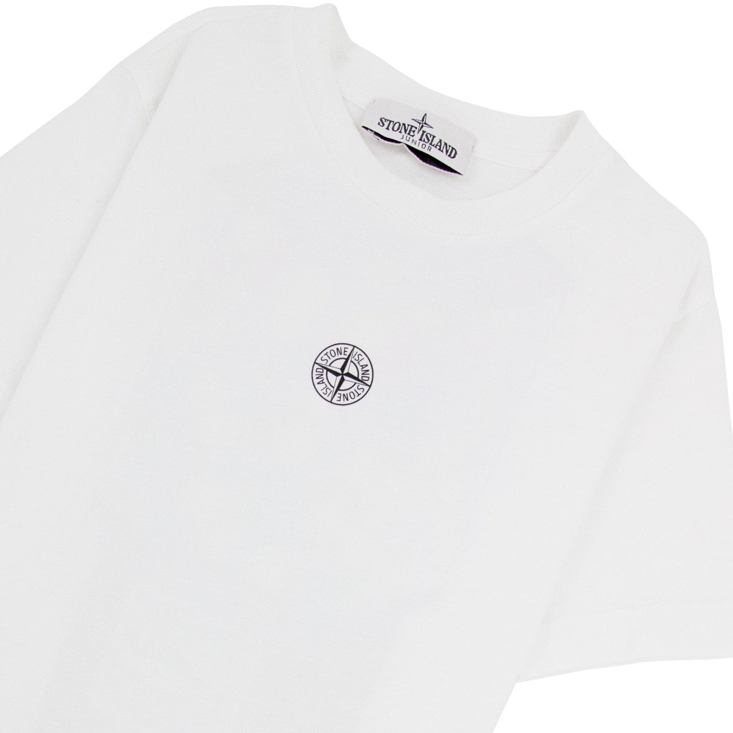 Stone Island Junior Logo Print T Shirt White V0001