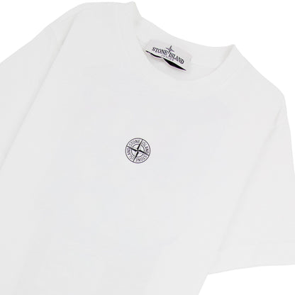 Stone Island Junior Logo Print T Shirt White V0001