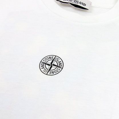 Stone Island Junior Logo Print T Shirt White V0001