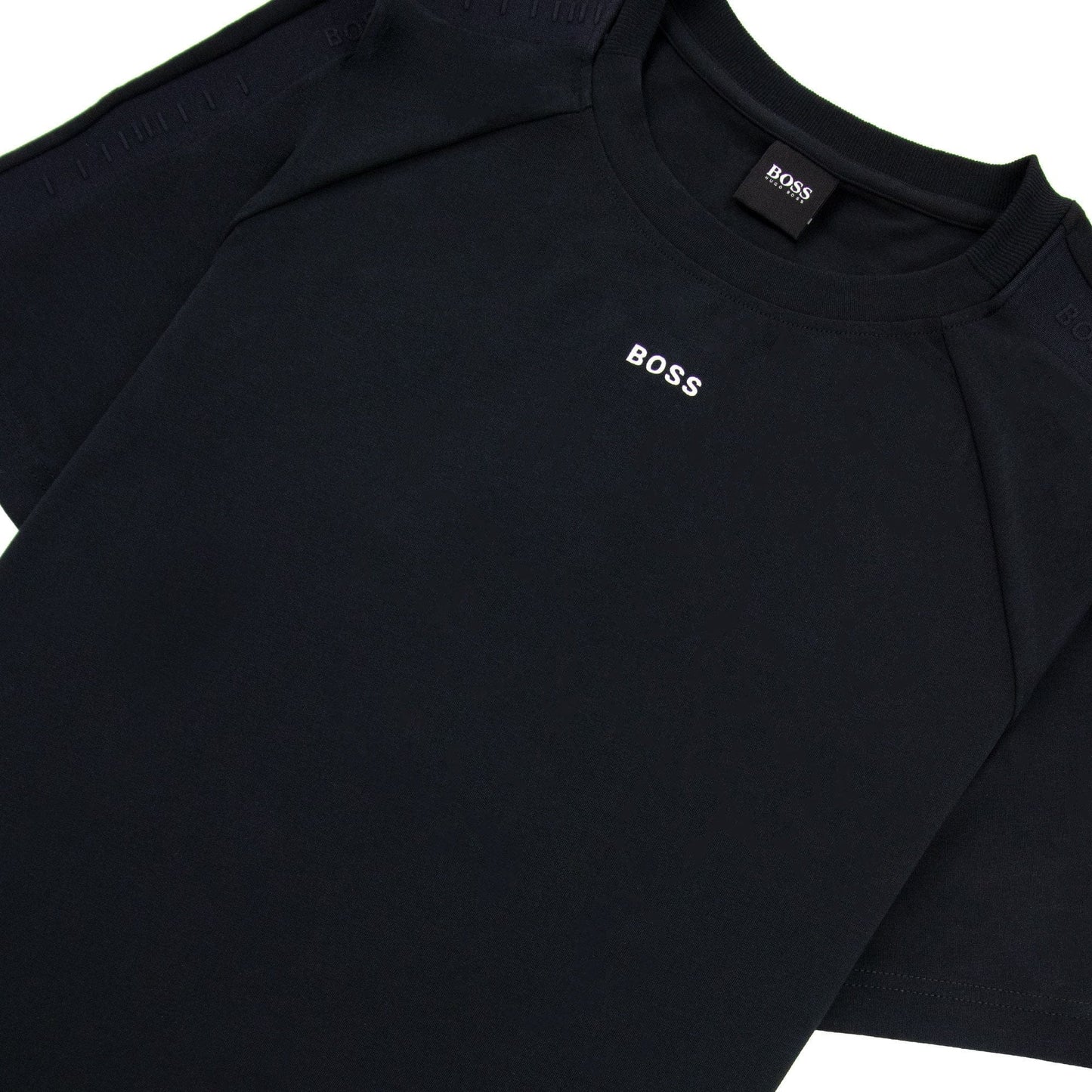 Hugo Boss Tee Tape Logo T Shirt Black 001