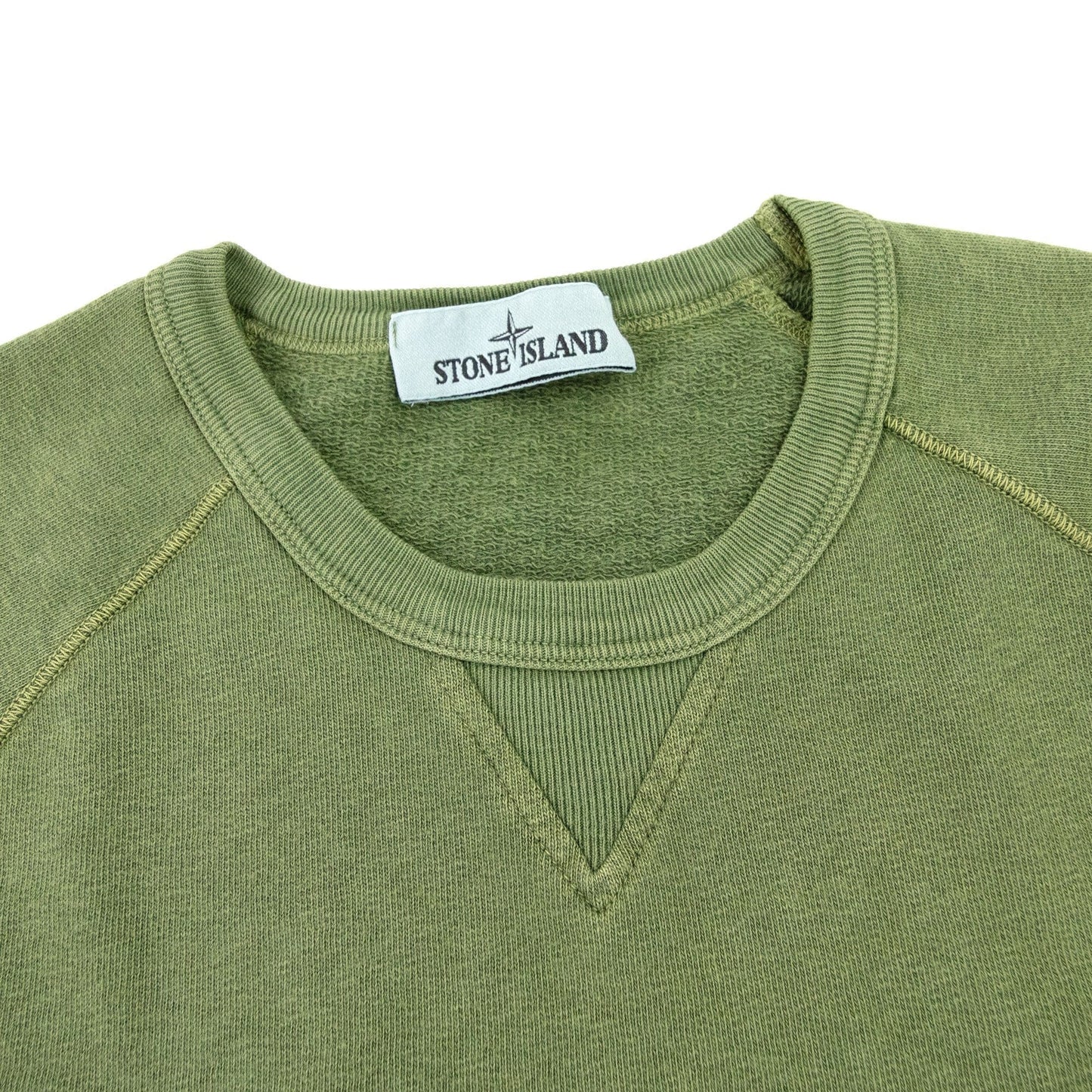 Stone Island 66360 Malfile Fleece Garment Dayed Sweatshirt Olive V0158