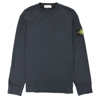 Stone Island Stone Island Garment Dyed Heavy Cotton Sweater Navy Blue V0020