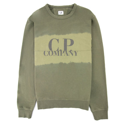 Cp Company Light Fleece Tie-dye Logo Sweatshirt Khaki