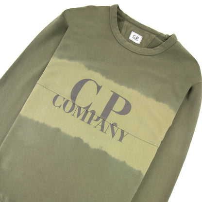 Cp Company Light Fleece Tie-dye Logo Sweatshirt Khaki