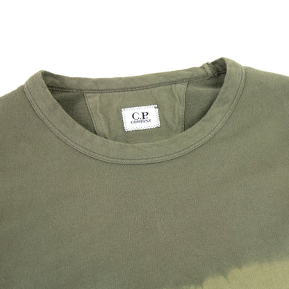 Cp Company Light Fleece Tie-dye Logo Sweatshirt Khaki