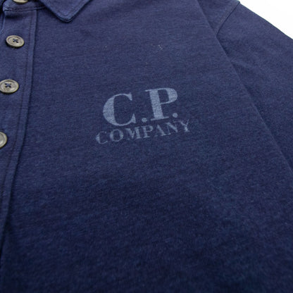 Cp Company Indigo Blue Chest Logo Polo Indigo Blue