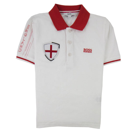 Hugo Boss Kids World Cup England S/s Polo White
