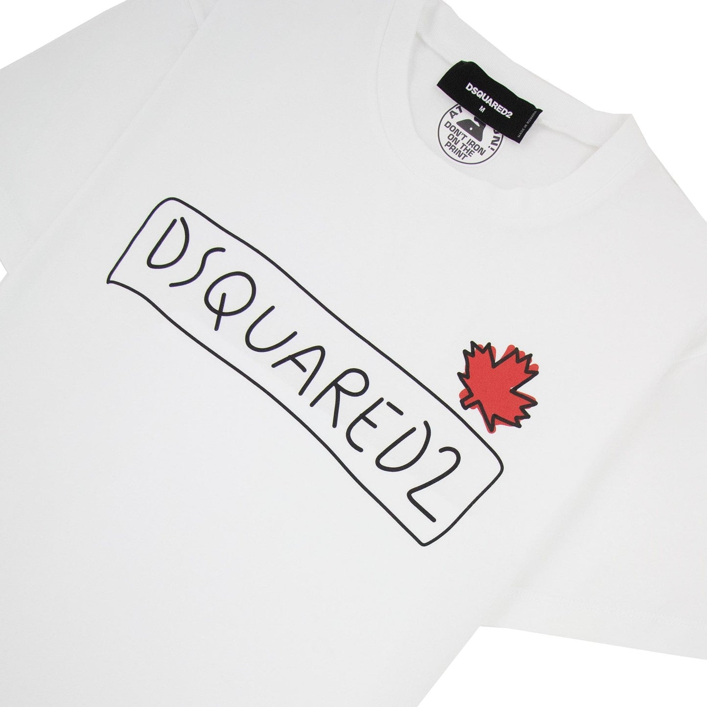 Dsquared2 Logo Super Crew T Shirt White 100