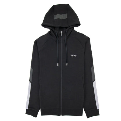 Hugo Boss Saggy 2 Curved Logo Hoody Black