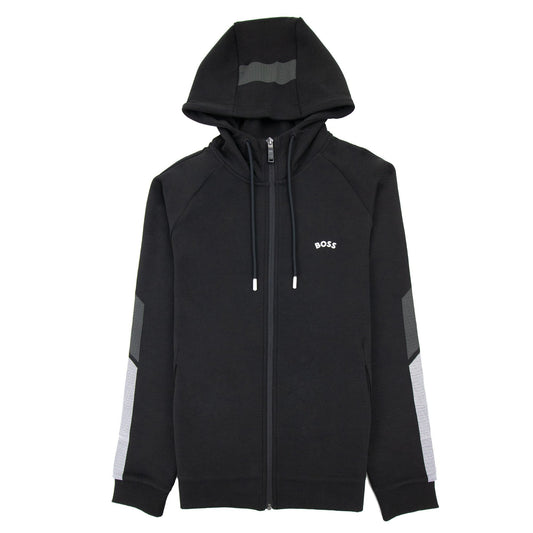 Hugo Boss Saggy 2 Curved Logo Hoody Black