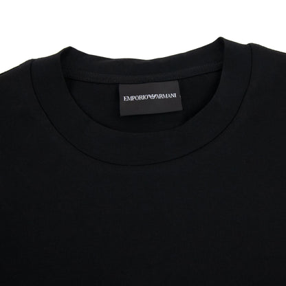 Emporio Armani Jersey T-shirt With Sketch Embroidery And Logo Black