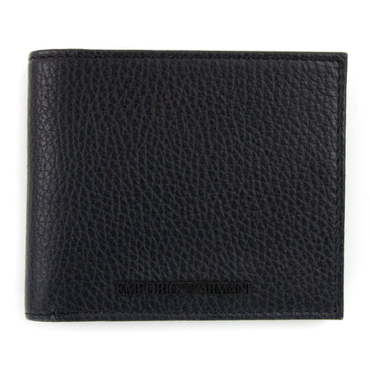 Emporio Armani Tumbled Leather Wallet With Coin Purse Black