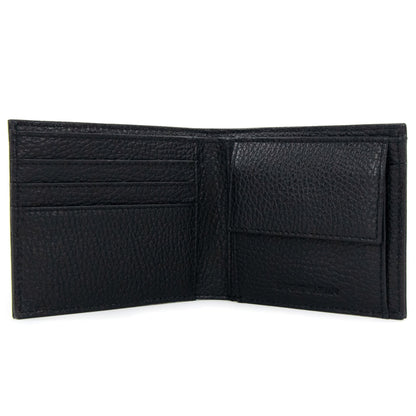 Emporio Armani Tumbled Leather Wallet With Coin Purse Black