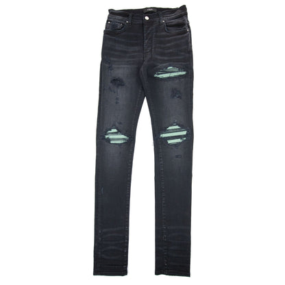 Amiri Mx1 Ultra Suede Slim-fit Stretch-denim Aged Black