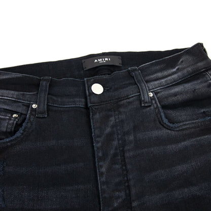 Amiri Mx1 Ultra Suede Slim-fit Stretch-denim Aged Black
