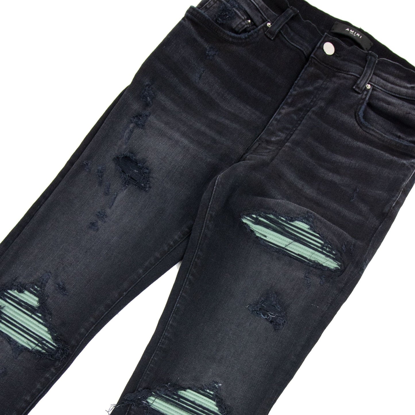Amiri Mx1 Ultra Suede Slim-fit Stretch-denim Aged Black