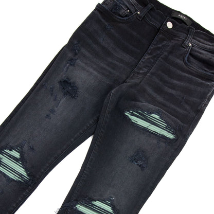 Amiri Mx1 Ultra Suede Slim-fit Stretch-denim Aged Black