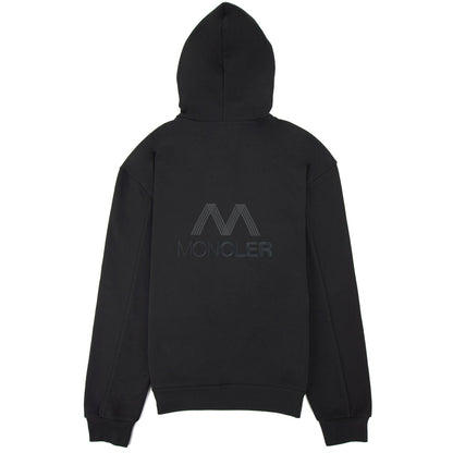 Moncler Tricolour Accent Zip-up Hoodie Black