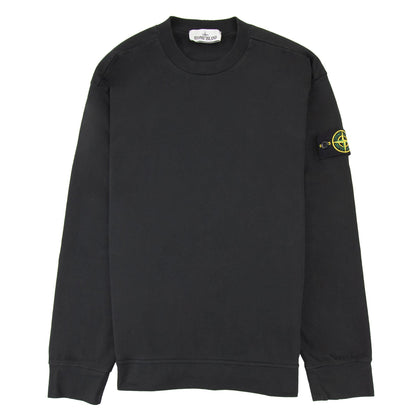 Stone Island Stone Island Garment Dyed Heavy Cotton Sweater Black V0029
