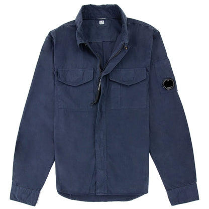 Cp Company Sh079a Emerized Gabardine Utility Shirt Navy 888